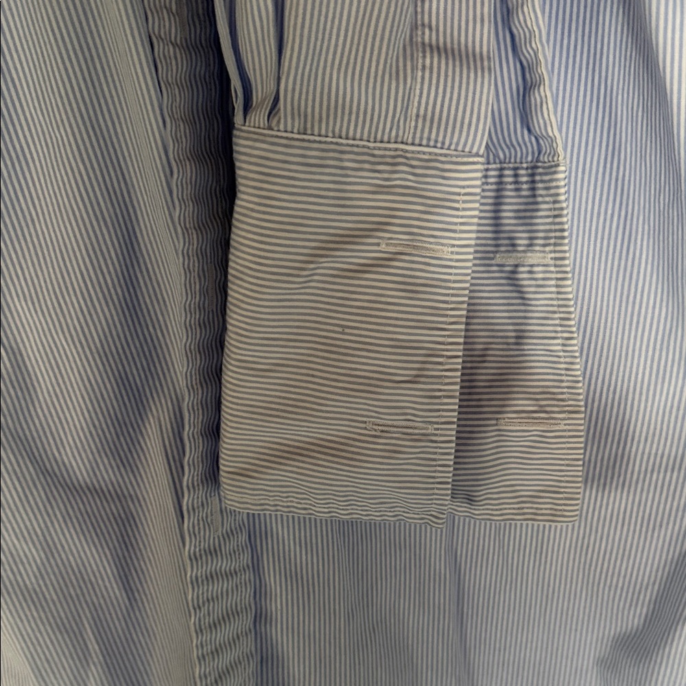 T.M.Lewin Light Blue Pinstripe Shirt with White Collar - Picture 3 of 5